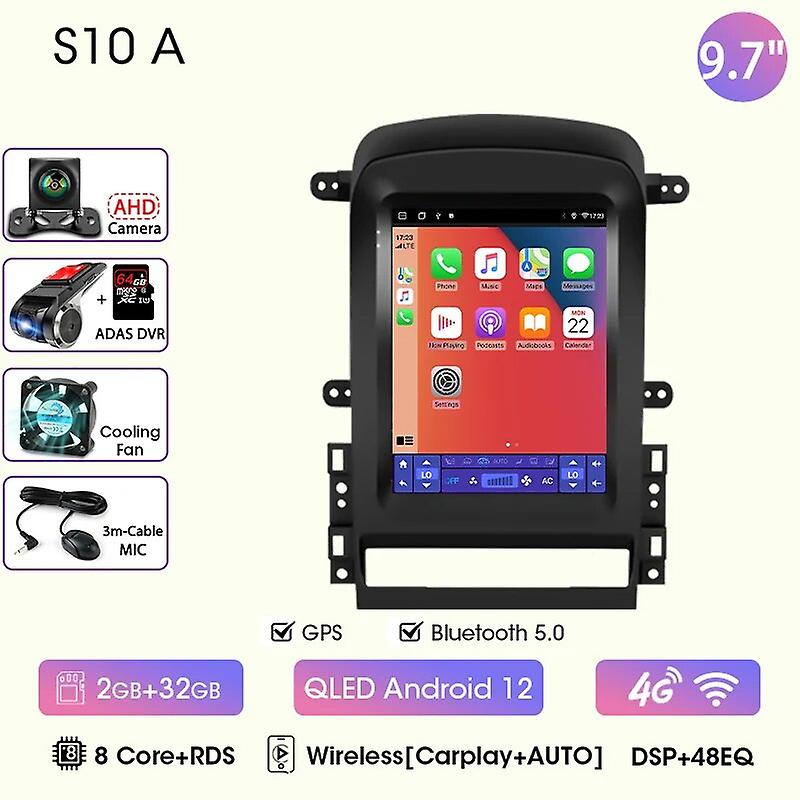 9.7" For Chevrolet Captiva Ich 1 2006 - 2011 Tesla Style Vertical Android12 Car Radio Multimedia Video Player 2din Head Unit Gps
