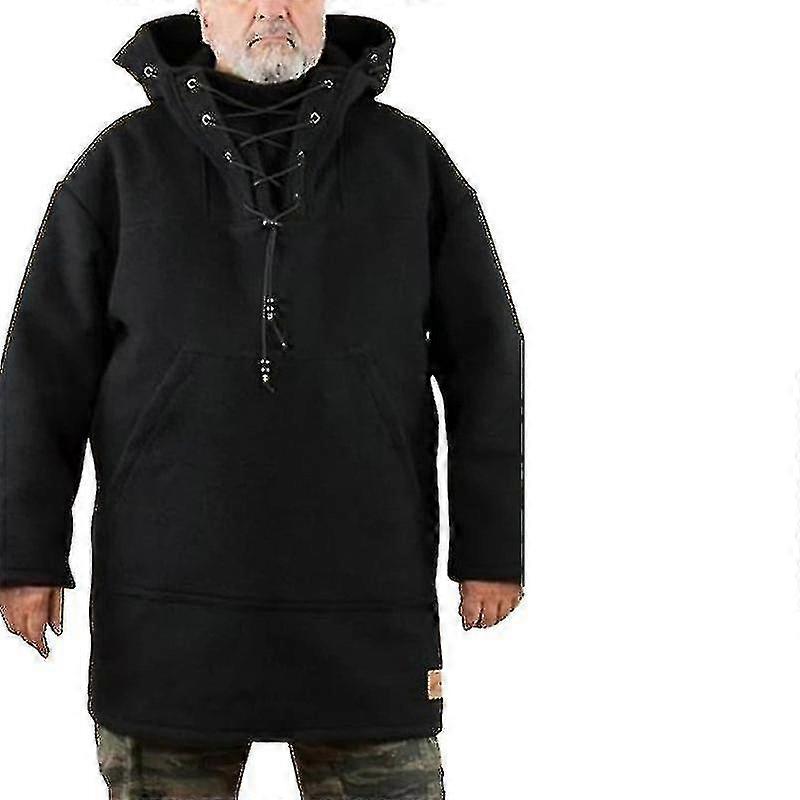 Vinter Mænds Fritid Jakke Hætte Uld Tung Frakke Og Sweatshirt