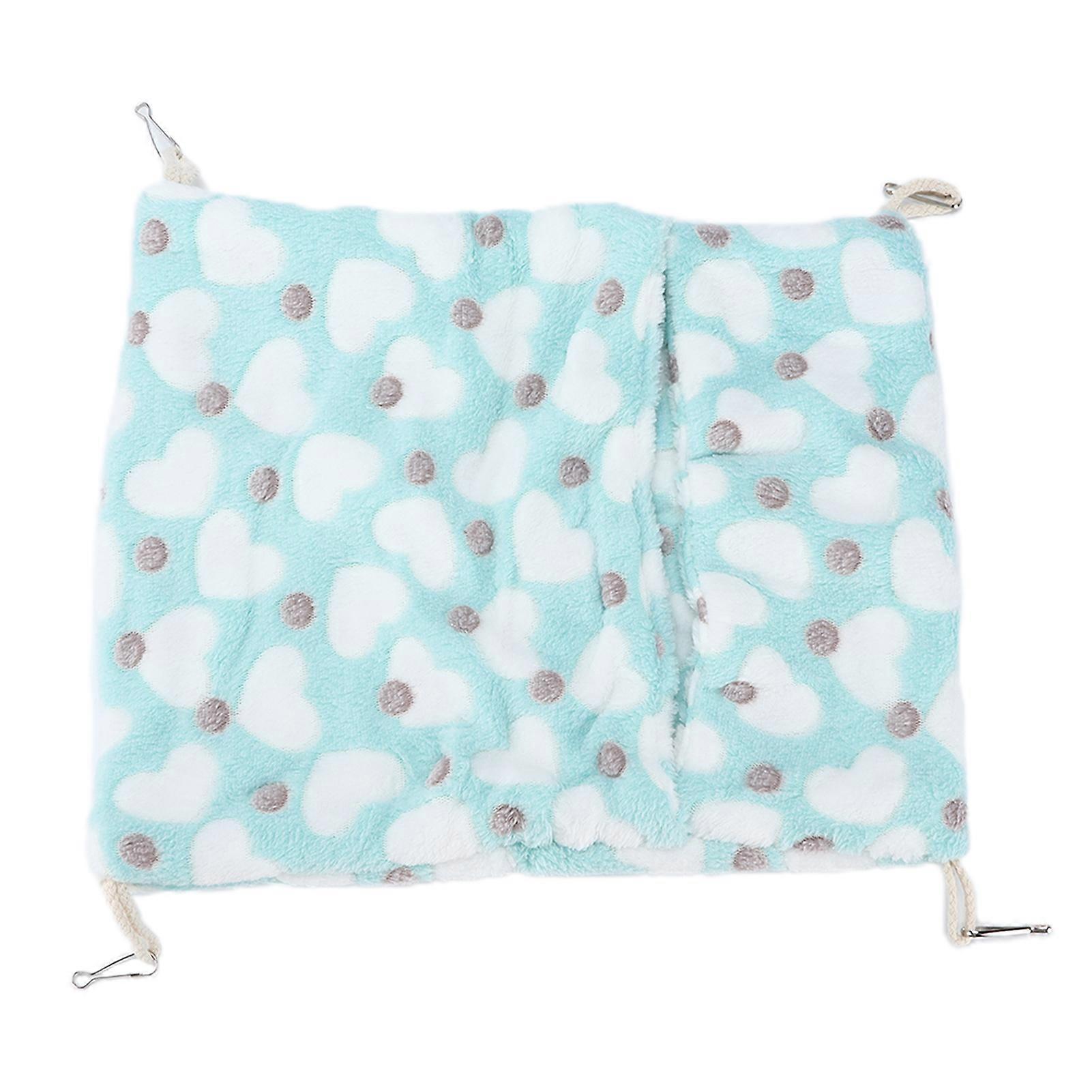 小さなペットハンモック暖かい封筒スタイルハムスターウサギ用フック付きハンギングベッドケージ36x30cmグリーン