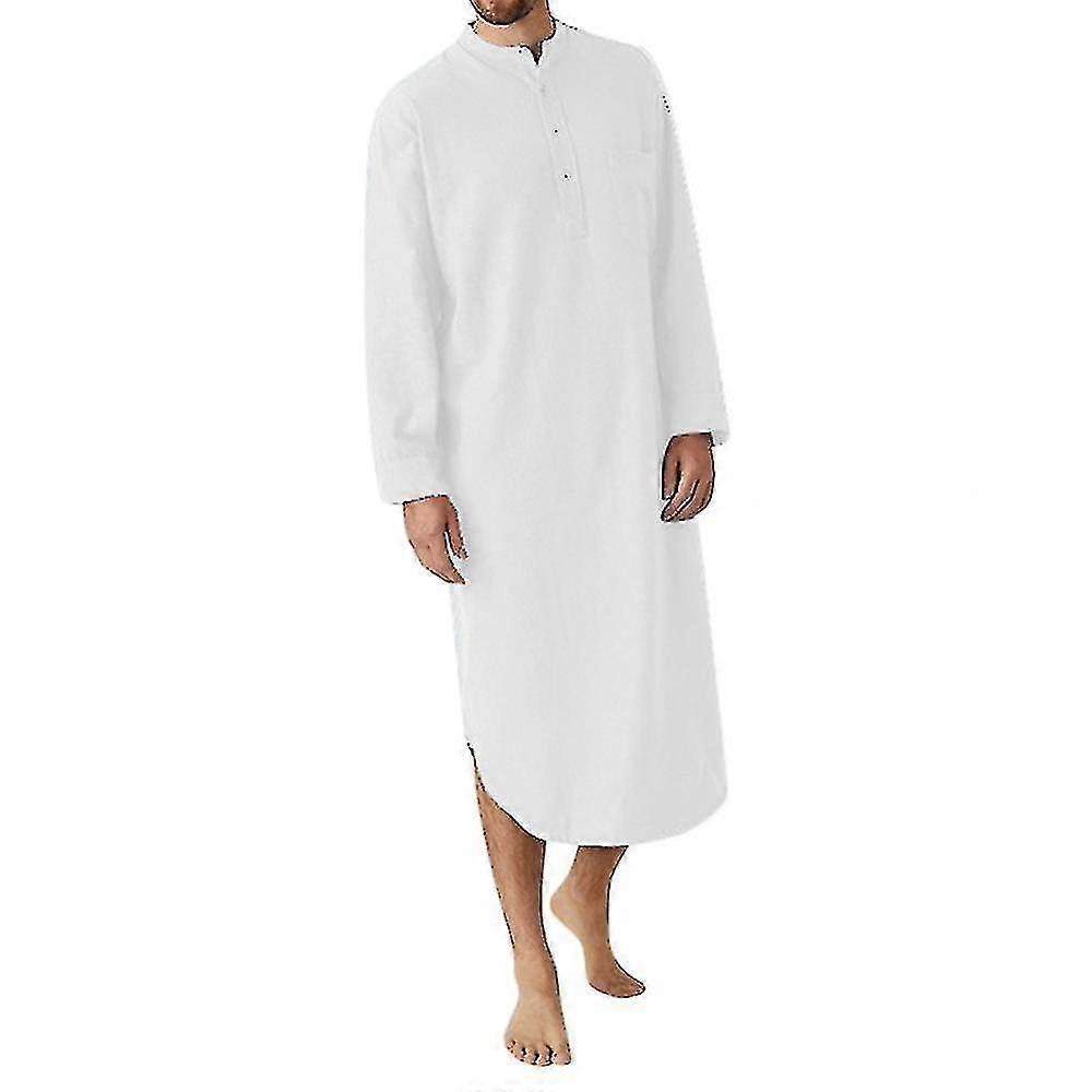 Camisola de dormir masculina com capuz, peça única, algodão, camisola macia, pijama simples