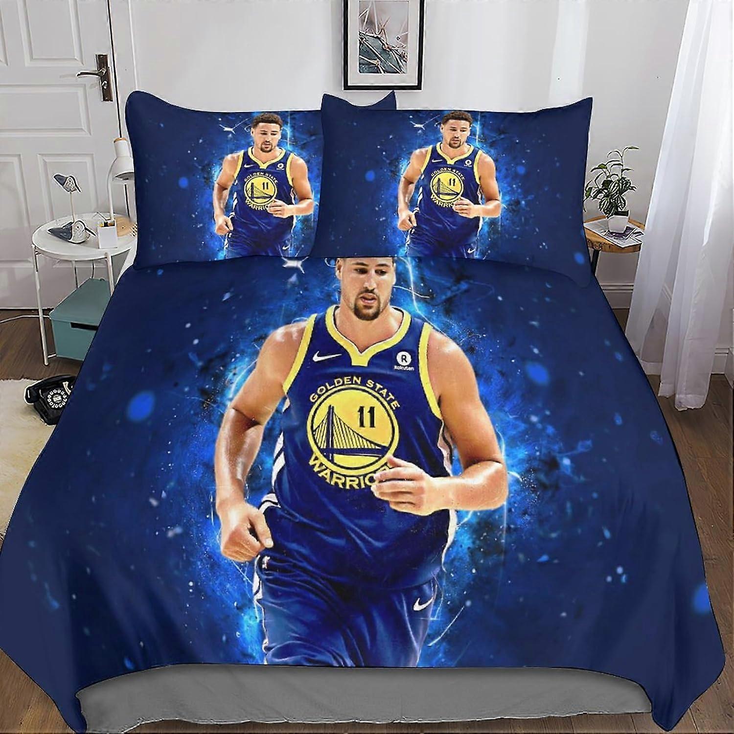Klay Thompson Påslakan Sängkläder Set 3D NBA Sängkläder Set Sängkläder med dragkedja Stängning Örngott Microfiber 3 st för vuxna Barn Flickor