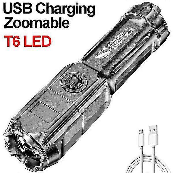 Abs Strong Light Focusing Led Flashlight Rechargeable Torch