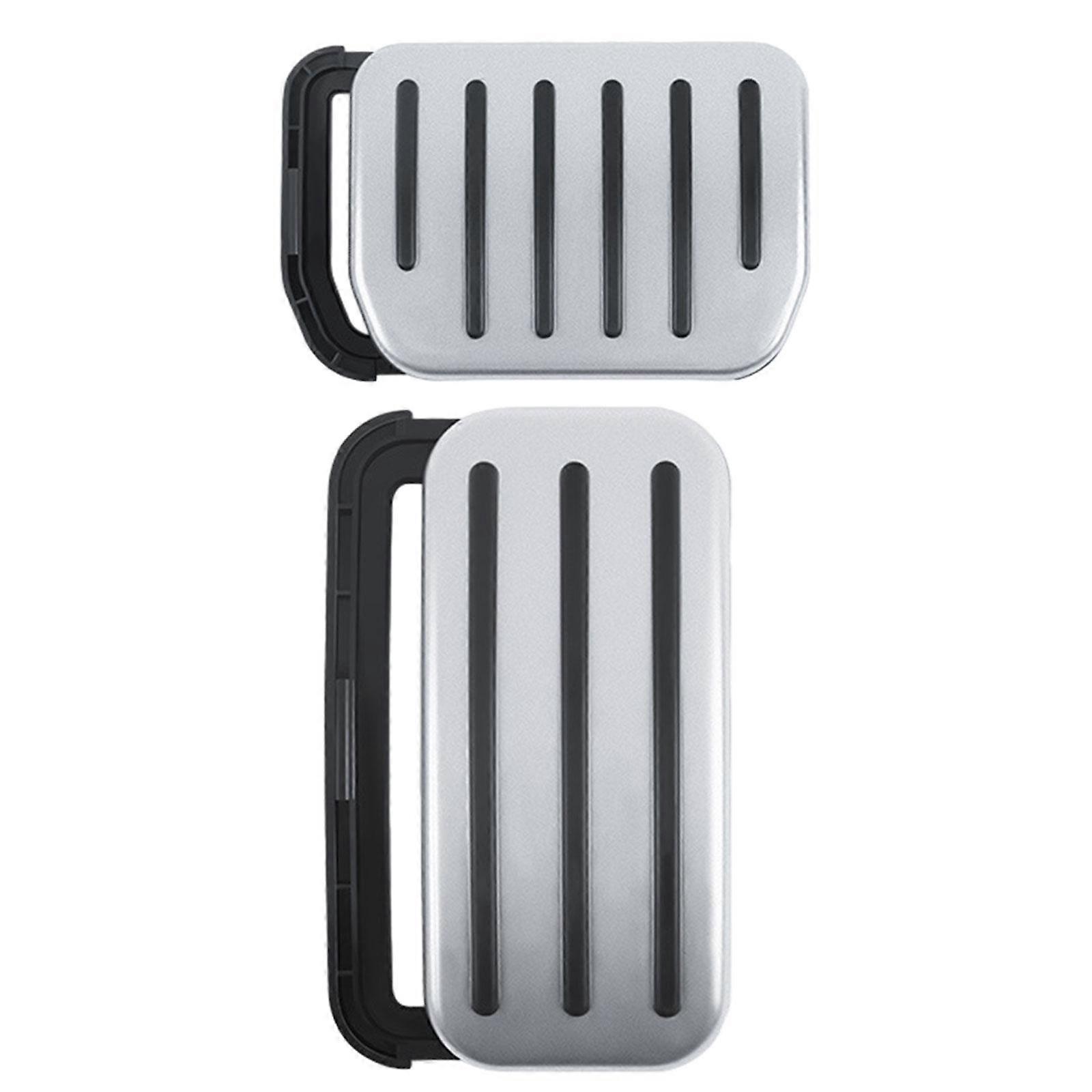 2Pcs Car Foot Pedal Pads Set Directly Replace for Tesla Model 3 Model Y Silver