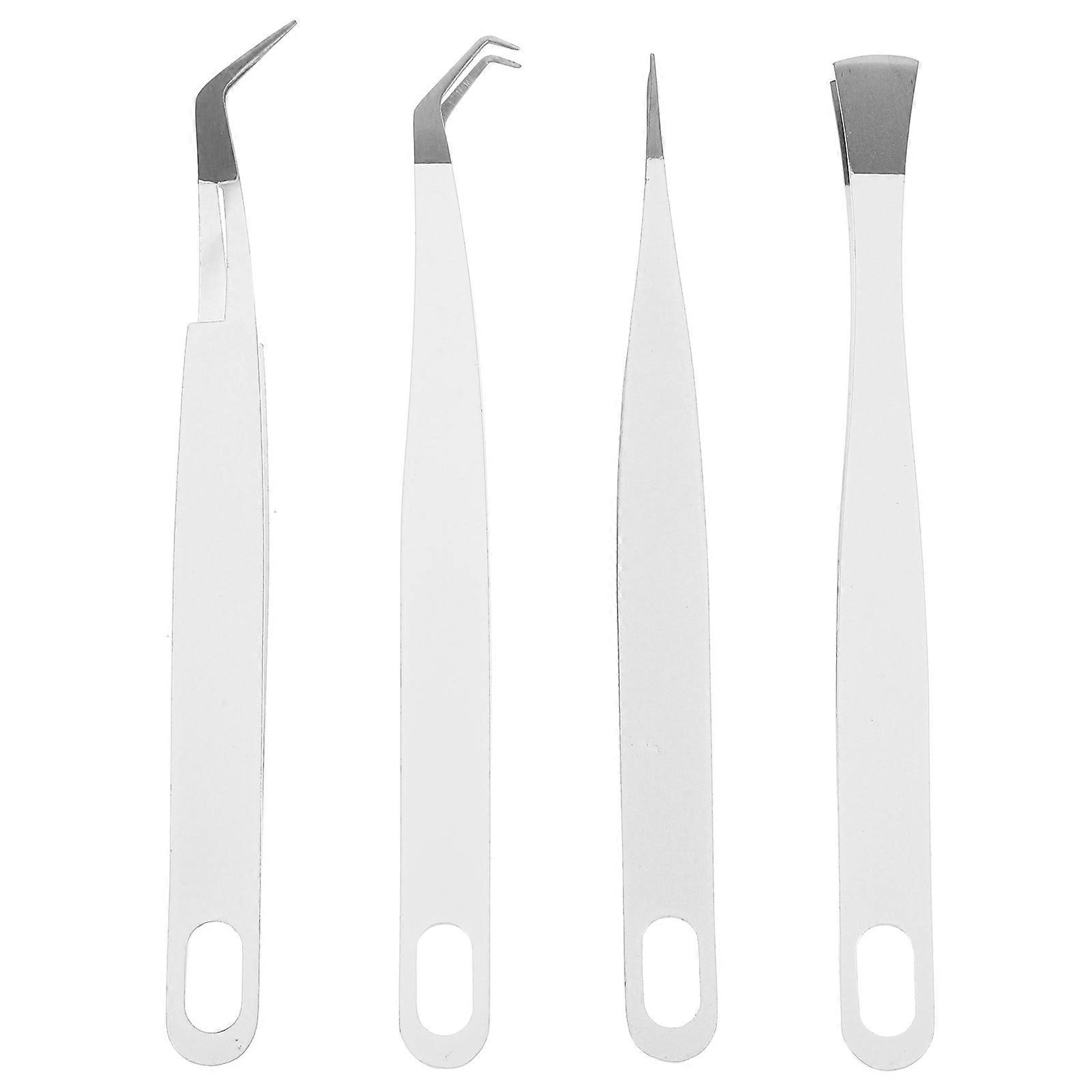 4Pcs Stamp Tweezers Craft Tweezers Makeup Tweezers Convenient Tongs Tweezers Stamp Tongs for Home
