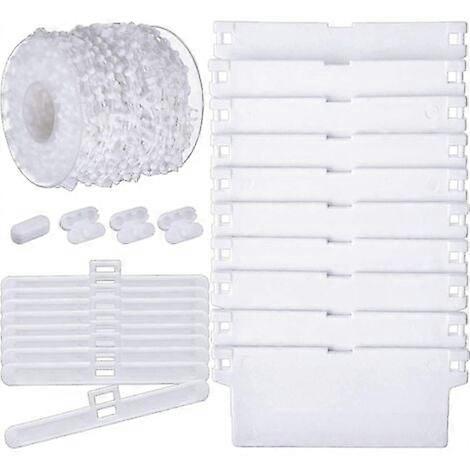 35Pcs 3,5pouces / 89mm Store Vertical Accessoires, 10 M Chane Infrieure Et 10 Pices Connecteur De Chane, 12 Pices Cintres Suprieurs, 12 Pices Lattes D