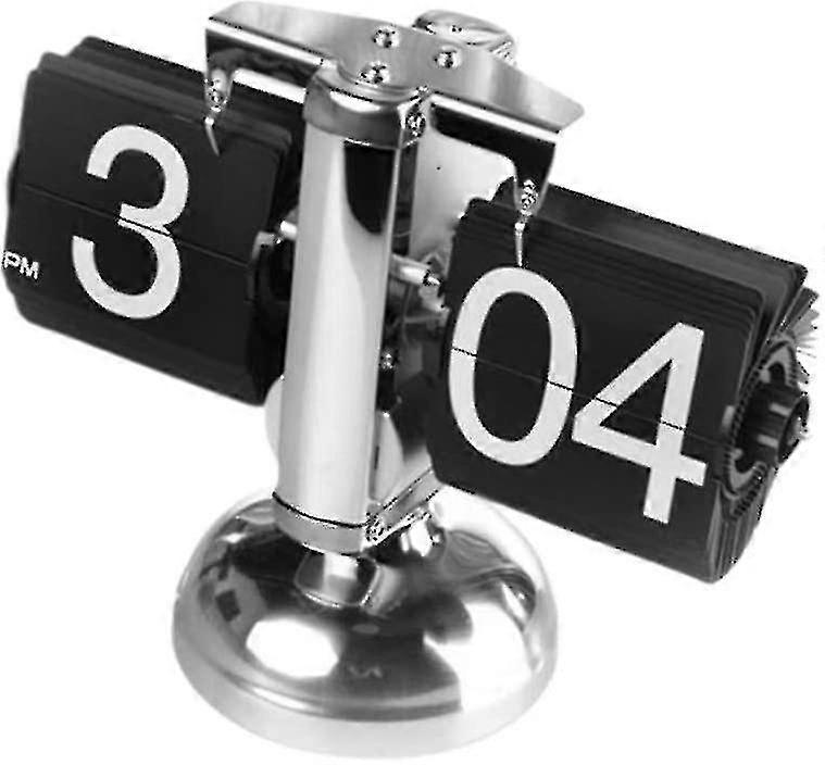 Retro Flip Down Clock Automatic Digital Clock Auto Pager Turning Clock Creative Desk Decor For Home Office (black Without Battery) - RiRi