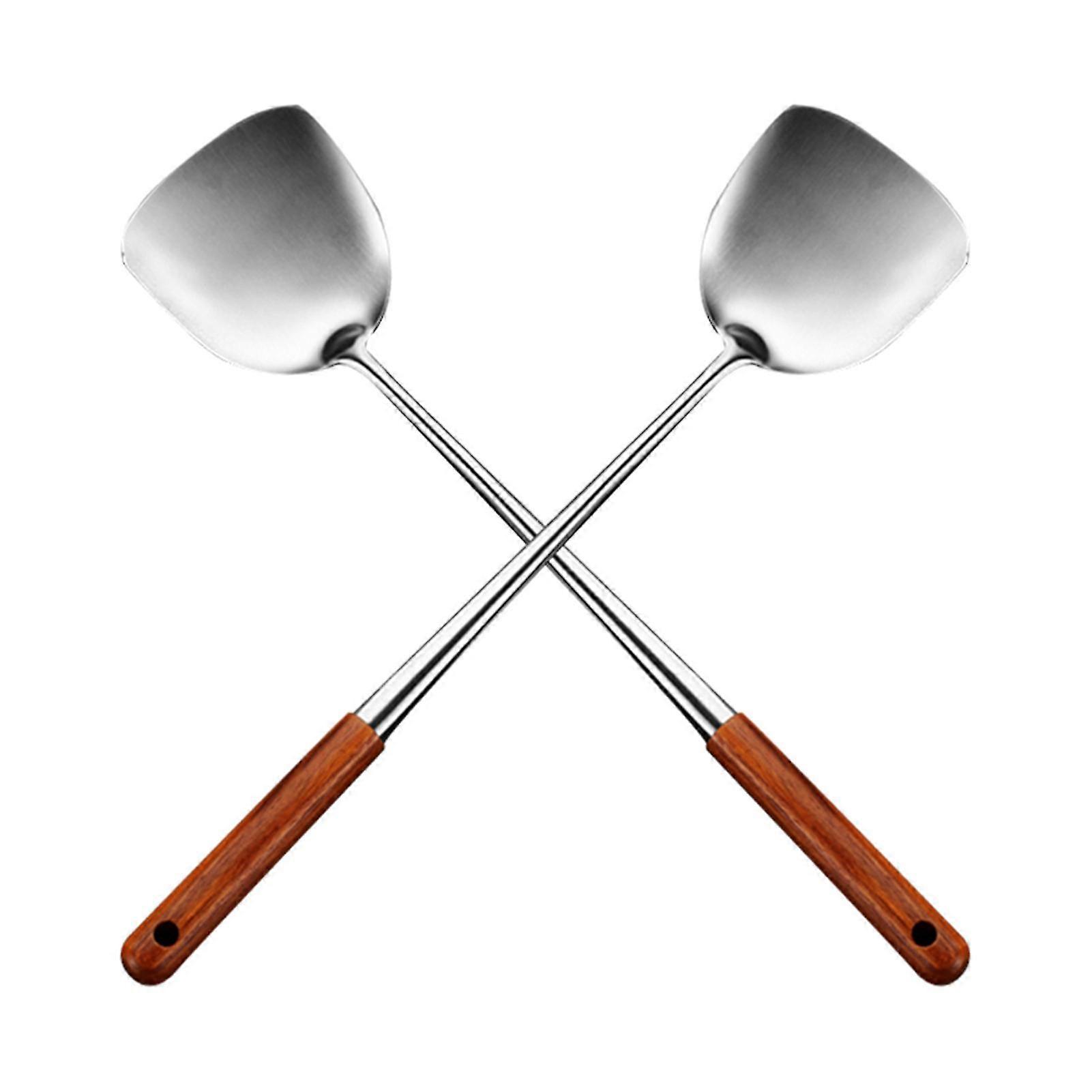 Wok Spatula Ladle Tool Set Stainless Steel Kitchen Tools Cooking Chef Accessory 2pack