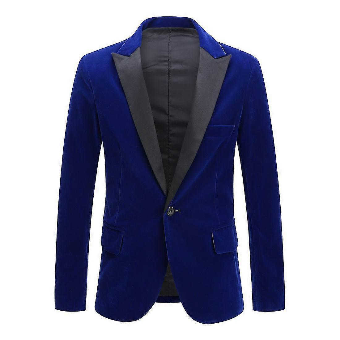 Férfi velvet blézer Slim Fit Solid Tuxedo Jacket Business Casual Blazer