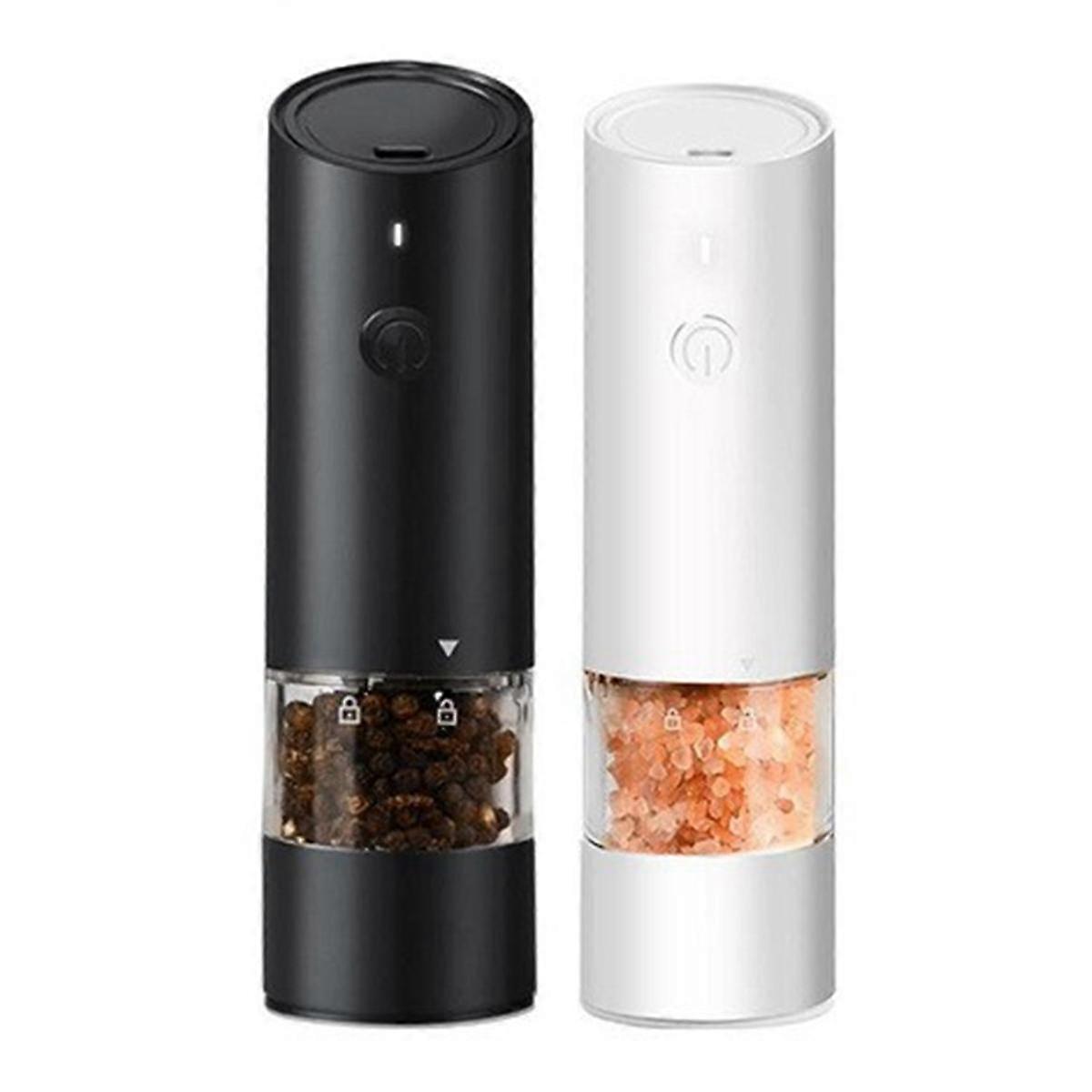 Electric Salt and Pepper Grinder Set, USB Rechargeable,Automatic Salt and Pepper Mill Grinder with Adjustable Coarseness