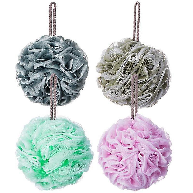 Bath Sponge Scrubber Mesh Pouf Shower Ball Exfoliating Shower Sponge