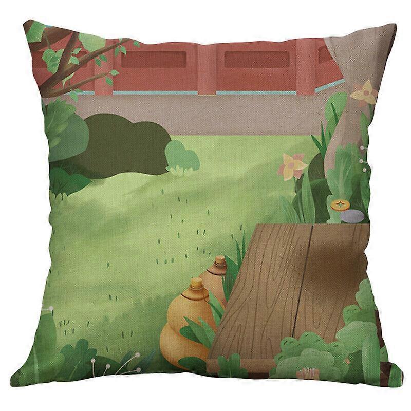 絶妙なコットンリネンプリント蓮春枕カバーホームデコレーションクッションカバーデザイン988jpjcjh
