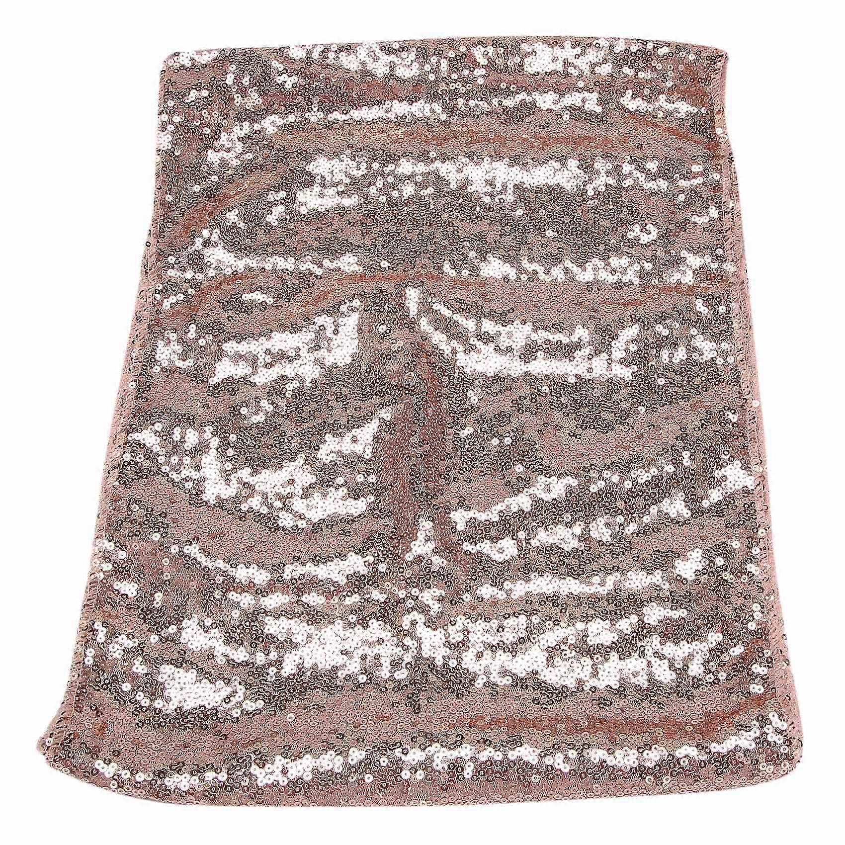 Rectangle Sequin Tablecloth Banquet Table Runner Wedding Reception Party Decor, 1 Rose Gold