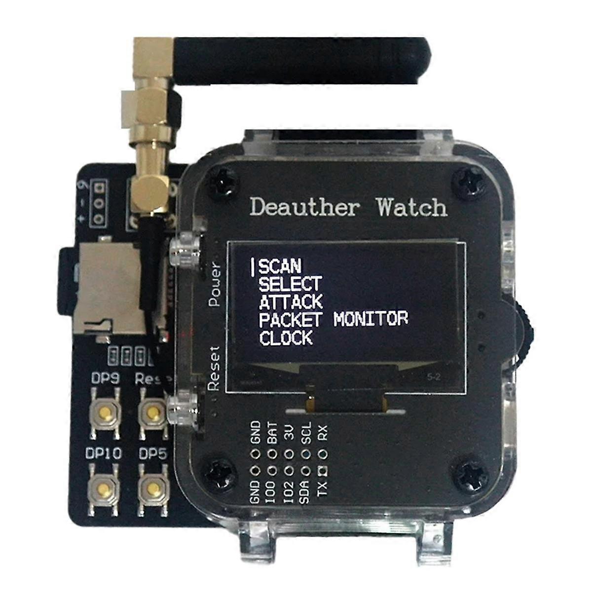 Für Deauther Watch V4S (DeautheandBad USB) ESp8266 + Atmega32u4 1000mAh Akku SDCard USB Rubber Ducky für