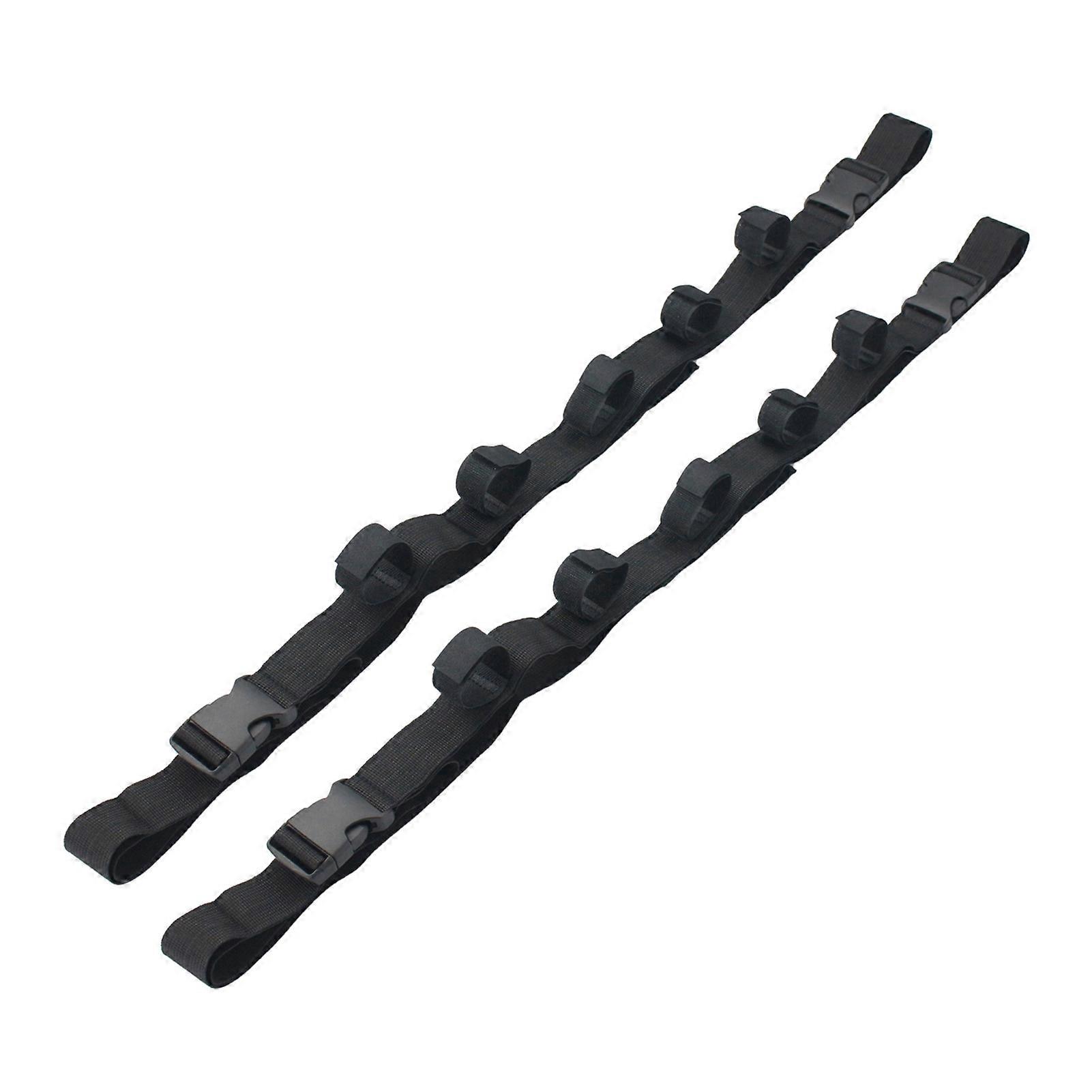2Pcs Car Fishing Rod Holder 5 Loop Adjustable Heavy Duty Auto Vehicle SUV Truck Wagons Fishing Pole Rack Carrier Belt Storage Fixing Organizer Strap