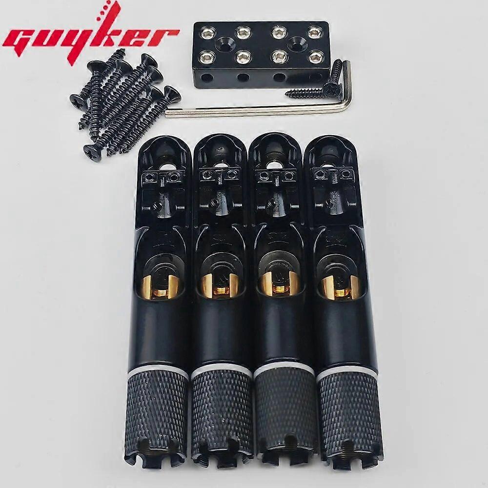 4/5 Pieces Single String Fan Bass Bridge Headless Fixed Fanned Bridges for Electric Bass Black