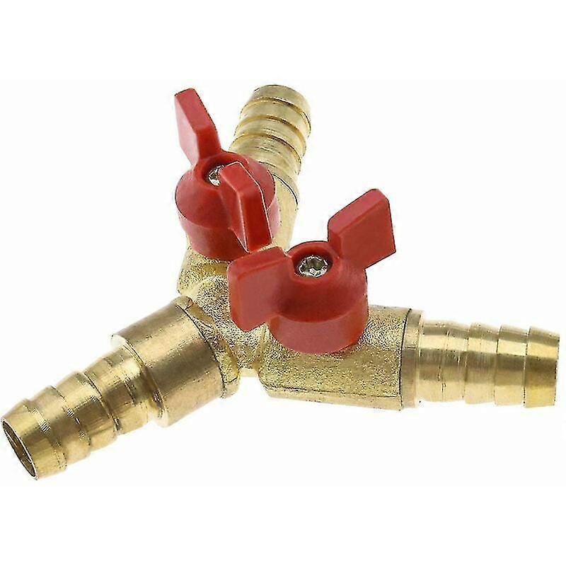 10mm Hose Fitting Y-Type 3 Way Brass Pipe Joint Connector Adapter Compatible for Air Water Gas
