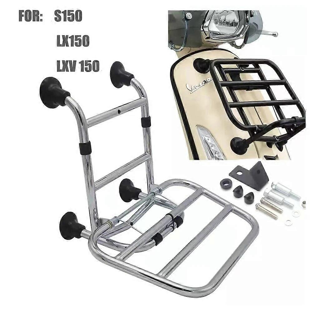 Front Luggage Rack Chrome/BLACK For Piaggio S150 LX150 LXV150 2014-2018