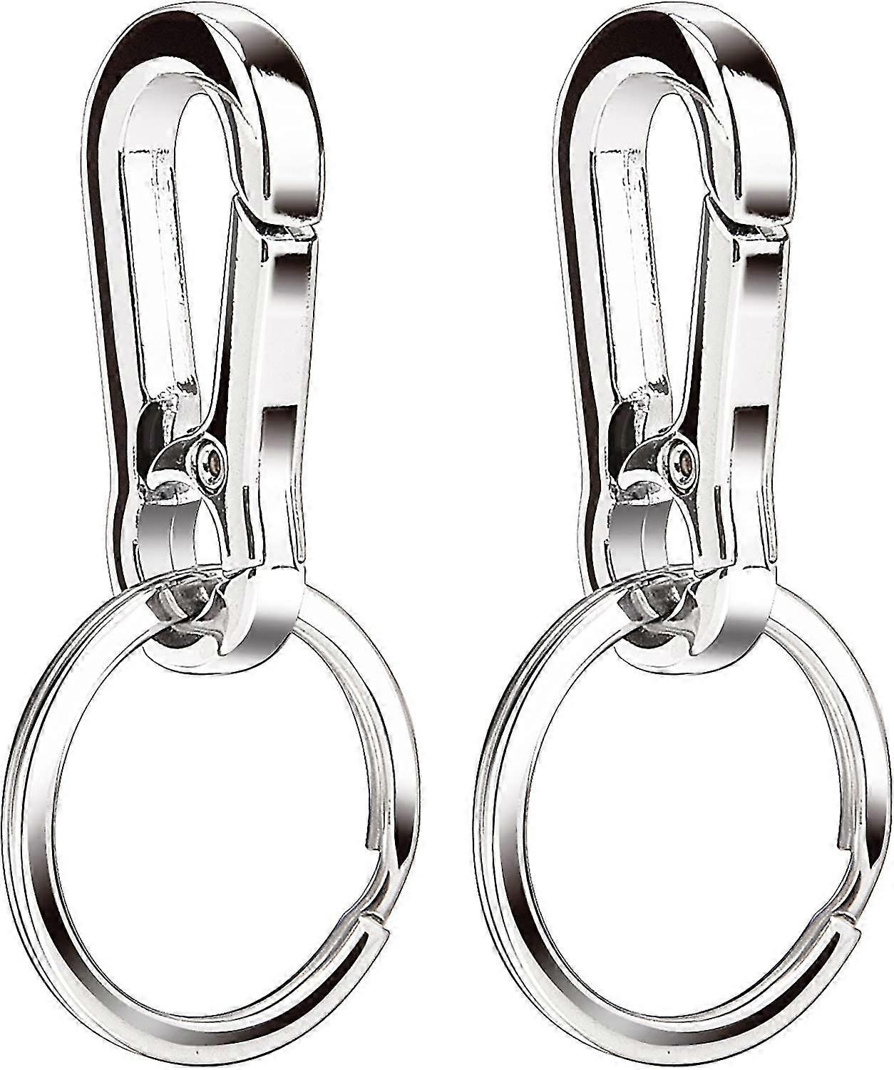 Metal Keyring Keychain Key Ring Chain Hook Organizer, 2 Pack