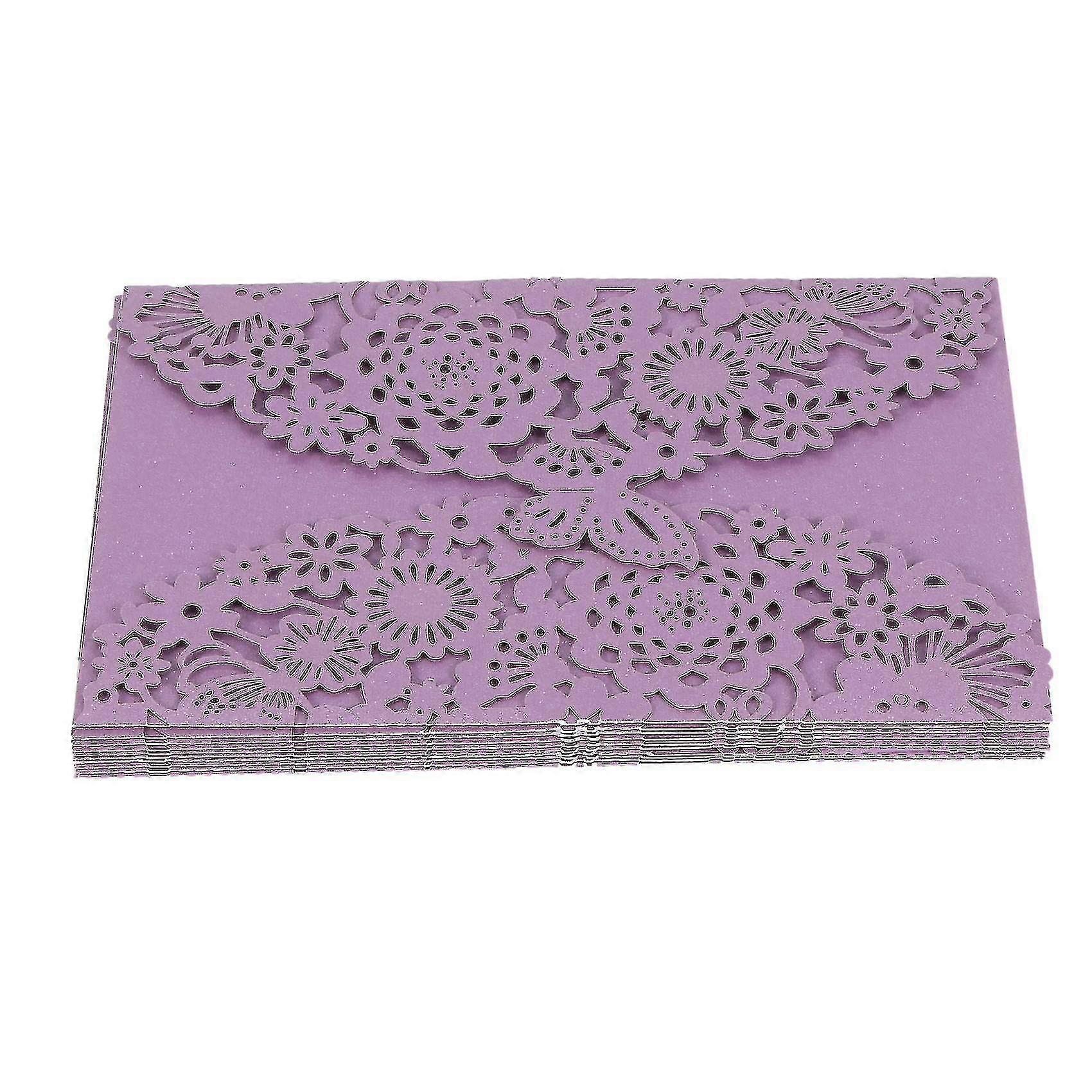 10pcs Carved Butterflies Invitation Card Compatible With Wedding: Silver Charcoal