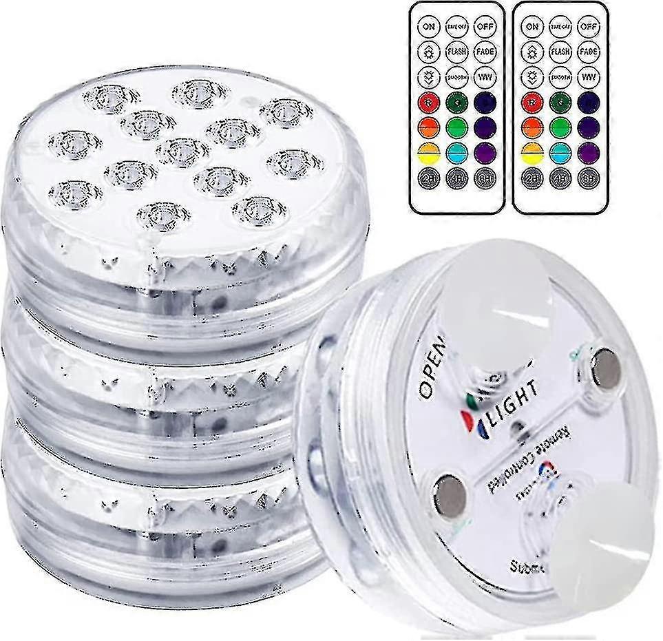 Underwater Light, Led Underwater Lights Pool Lighting Magnetic Waterproof Light With Remote Control, Ip68, 13 Leds Color Changing Led Underwater Festi