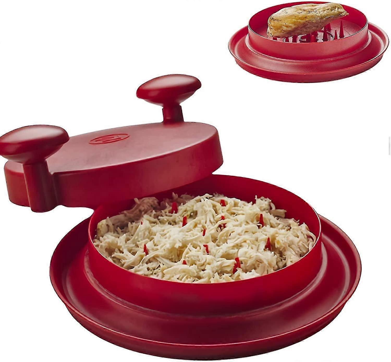 Chicken Shredder Meat Shredding Tool With Handles And Non-skid Base Suitable (1pc Red)