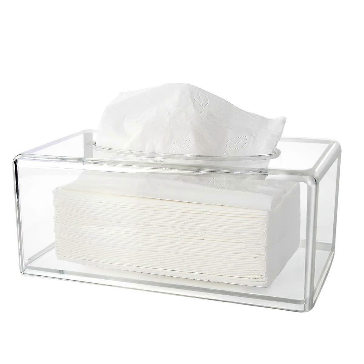 Tissue Box Clear Tissue Holder Rectangular Napkin Dispenser Tissue Box Cover, Acrylic Tissue Storage Box