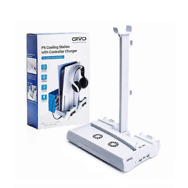 PS5 Stand with Cooling Fan and PS5 Controller Charging Station for Playstation 5 Console, PS5 Cooling Station PS5 Accessories