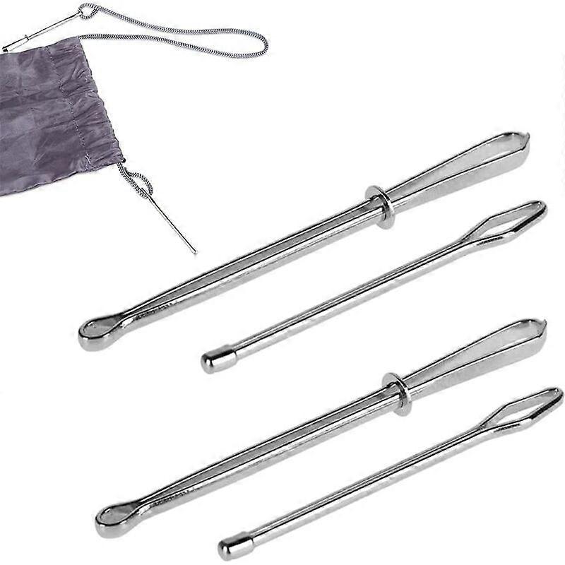 Cord Needle Threader, 4 Pieces Needle Threader Pliers, Ribbon Needle Threader, Needle Threader Clips, Elastic Tweezers, Metal, Easy Threading, For Rib