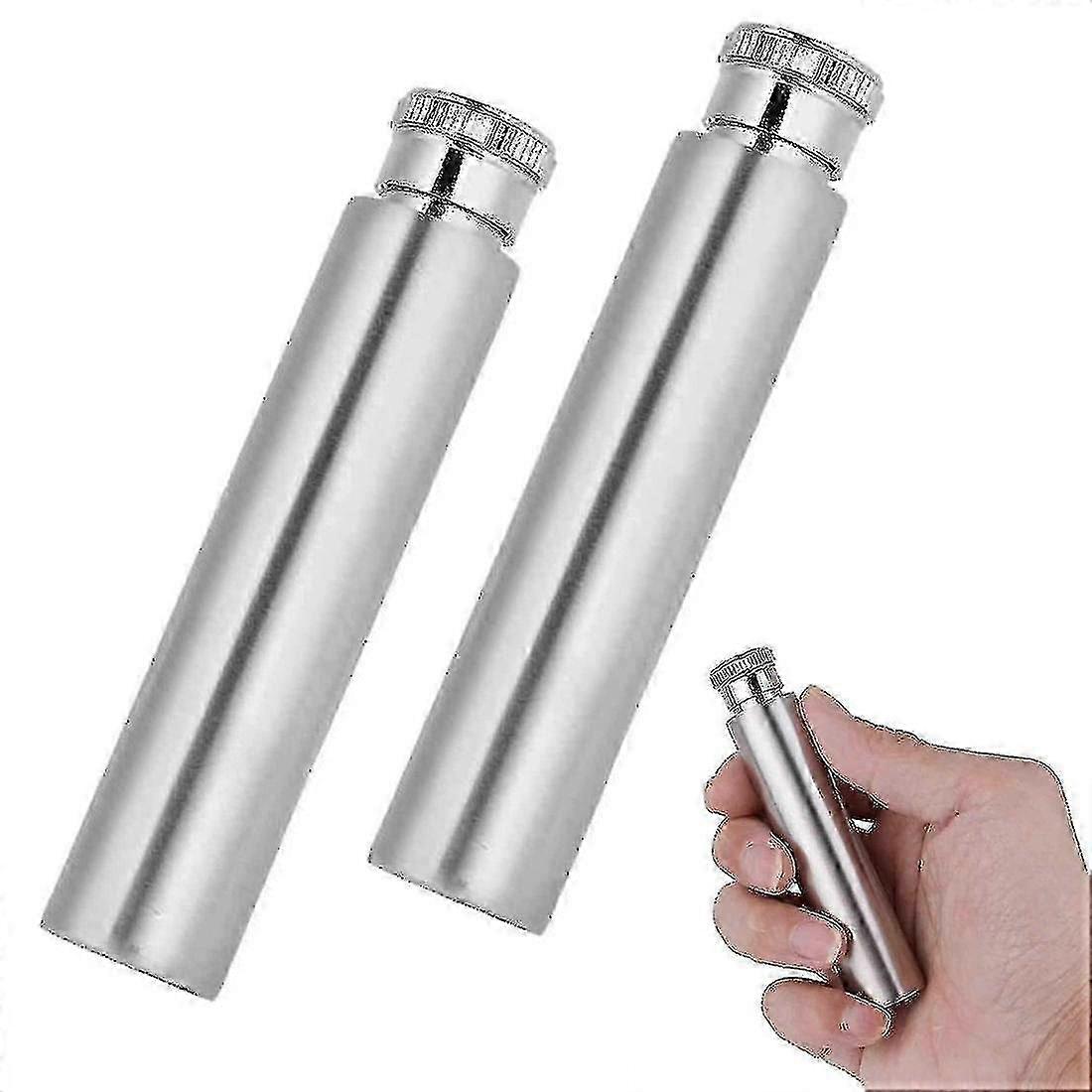 جيب ويسكي زجاجة الفولاذ المقاوم للصدأ المحمولة ويسكي الخمور الكحول زجاجة جيب النبيذ زجاجة أنبوب إبريق صغير 1oz 2pcs