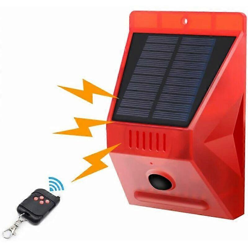 Solar Alarm Light, 129DB Flashing Security Alarm with 8 LED Motion Sensor, Waterproof Sound Red Light, 5-8m Detection Distance for Home, Warehouse, Pr