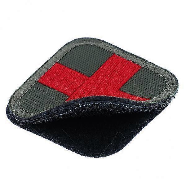 7x50 x 50mm Hook & Loop Medic First Aid Red Cross Patch Army Green