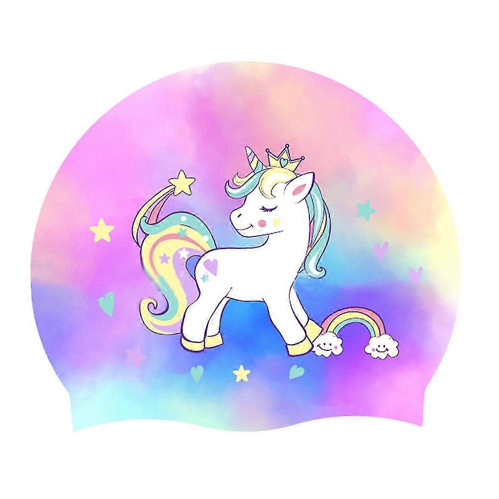 Bambini Silicone Swim Caps Impermeabile Piscina Unicorno Nuoto Cappelli Cappelli Regali/YY A