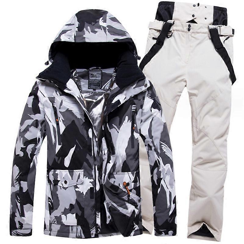 Men Women's Ski Jacket and Pants Waterproof Windproof Snowsuit Snowboarding Coat Insulated Warm Winter