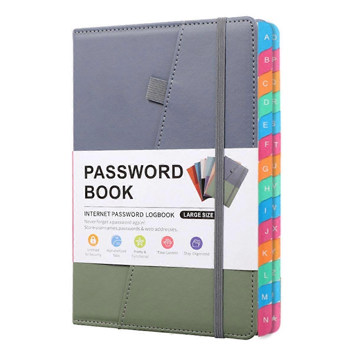 Password Keeper Book with Colorful Alphabetical Tabs and Two Bookmarks, for Seniors 8.4X5.9Inch, In