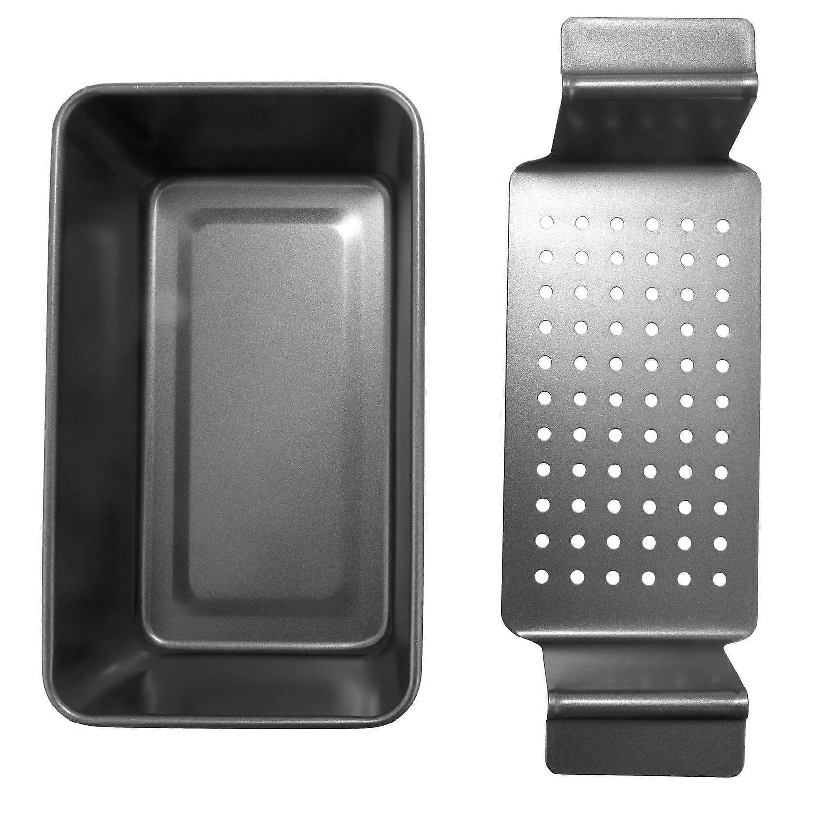 12 Inch Professional Healthy Meatloaf Pan Non-Stick Barbecue Tray Rectangular Loaf Pan with Insert