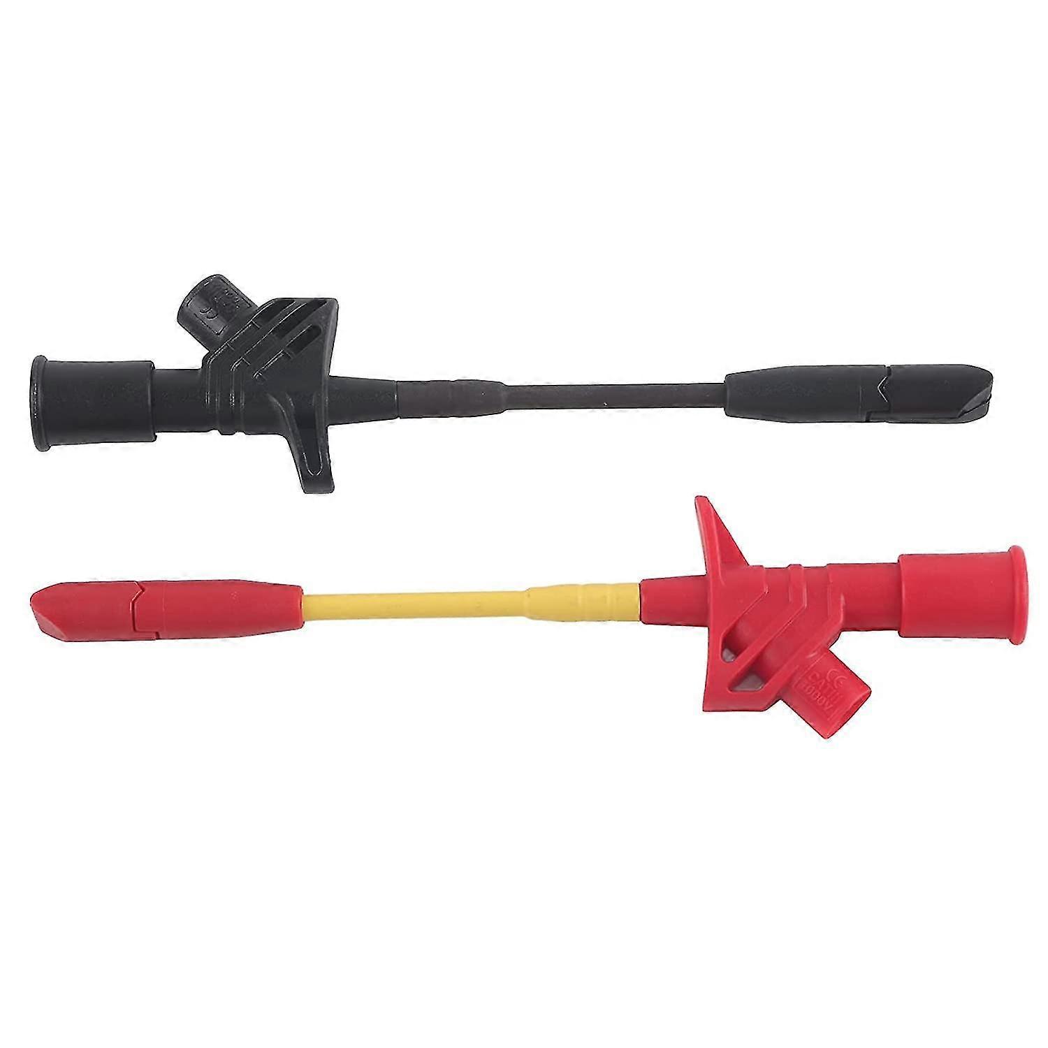 Puncture Test Multimeter Probe Clip Test Lead Probe Test Tool (black Red) (2pcs)