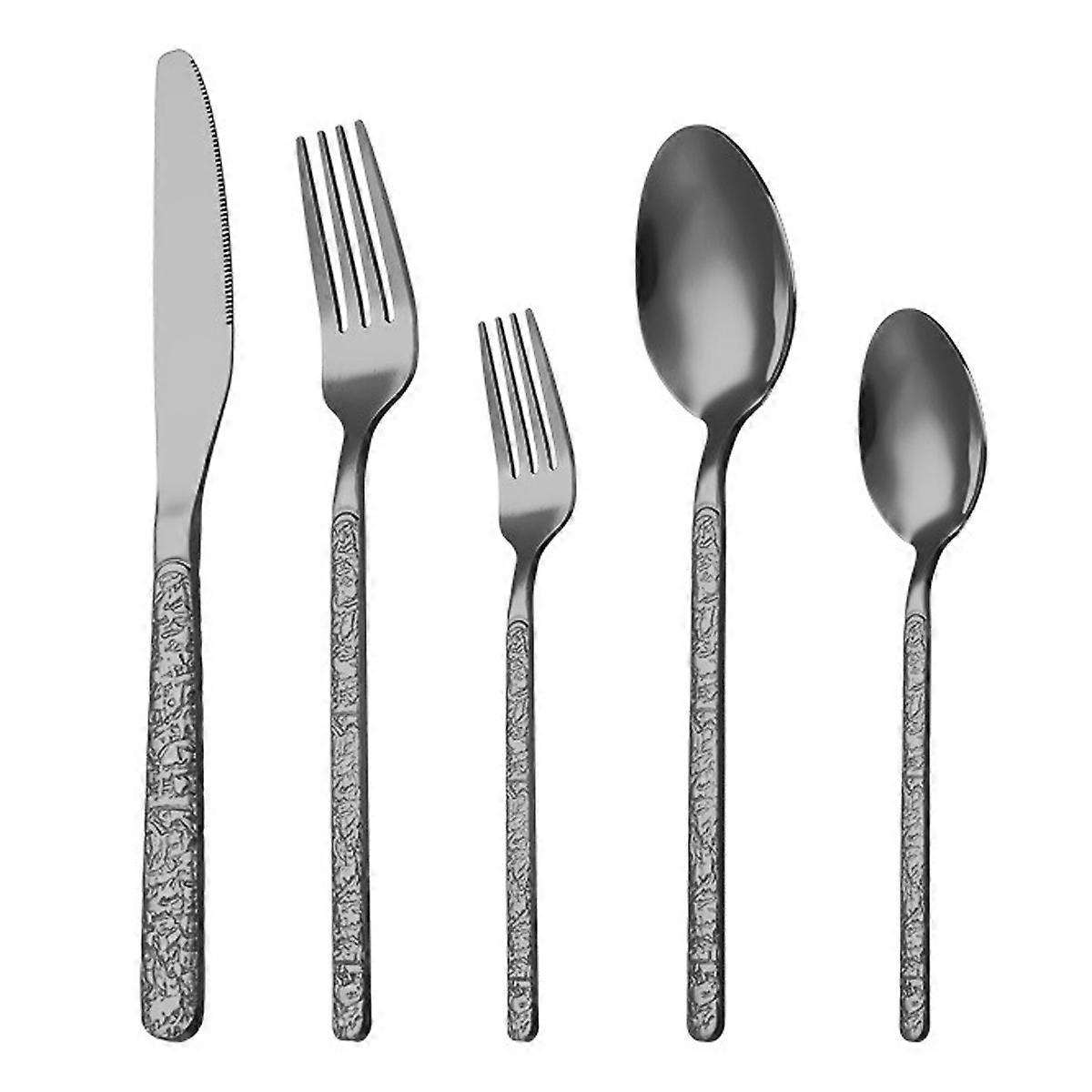 Set di posate in acciaio inox da 20 pezzi, servizio natalizio per 4, set di posate, forchette, cucchiai e coltelli per la cucina di casa