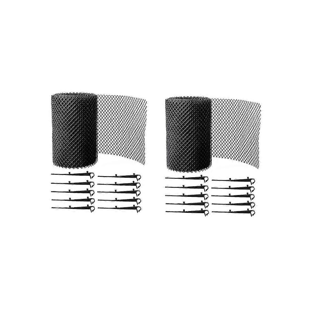 Strainer 2 Set Gutter Guard Mesh Protector Screen Roll Anti-Falling Leaf Guard Leaf Protection Cover To Gutter Drain
