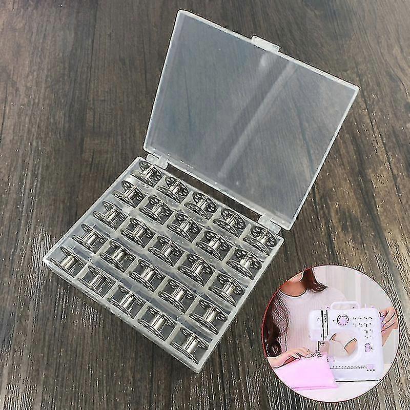 25 Pcs Iron Sewing Machine Bobbins Metal Spools Thread Core Coil Bobbins