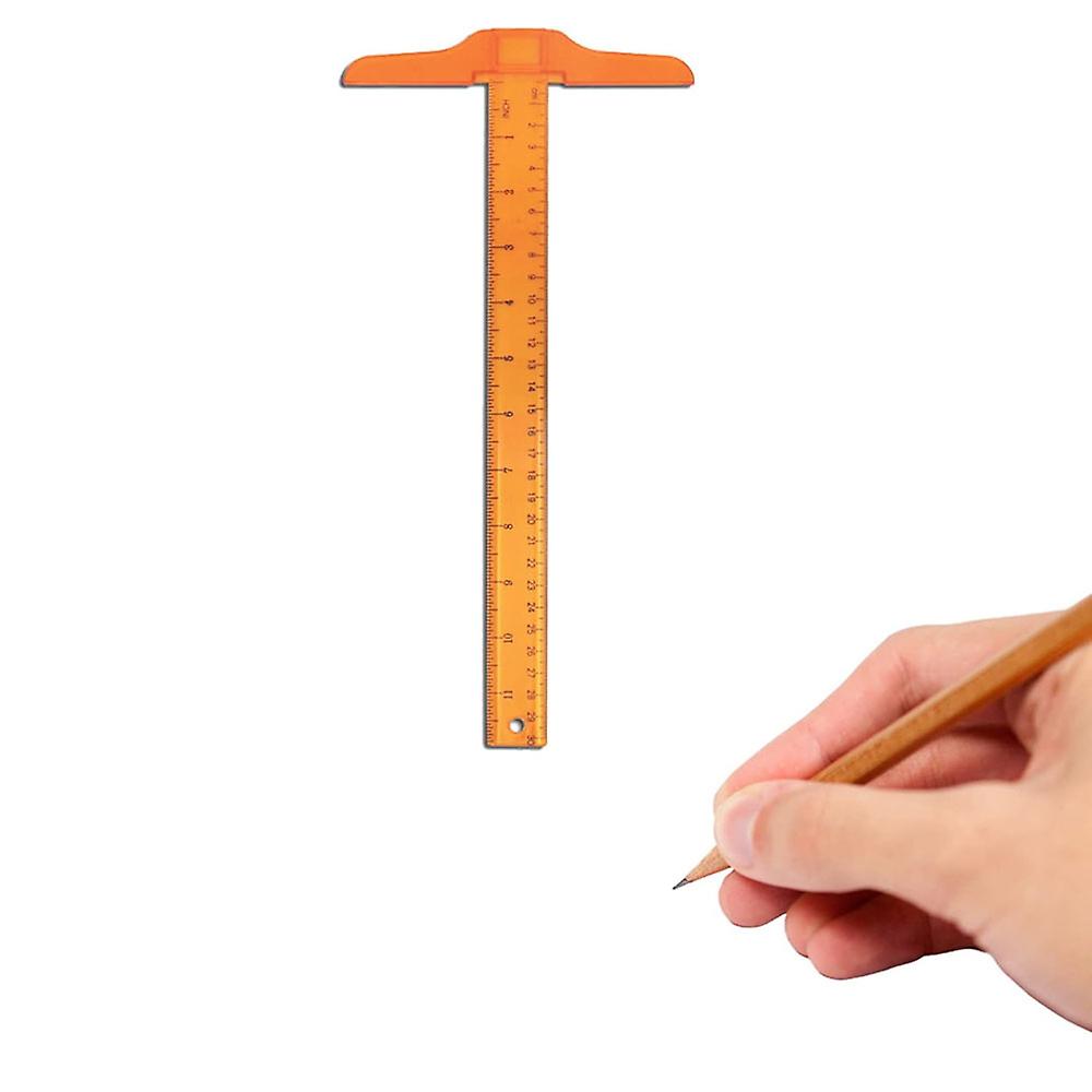 (30cm orange)Transparent Plastic T Square, Plastic T-Square, Transparent T-Ruler, T Square for Drawing and General Layout Work School Office Home Sket