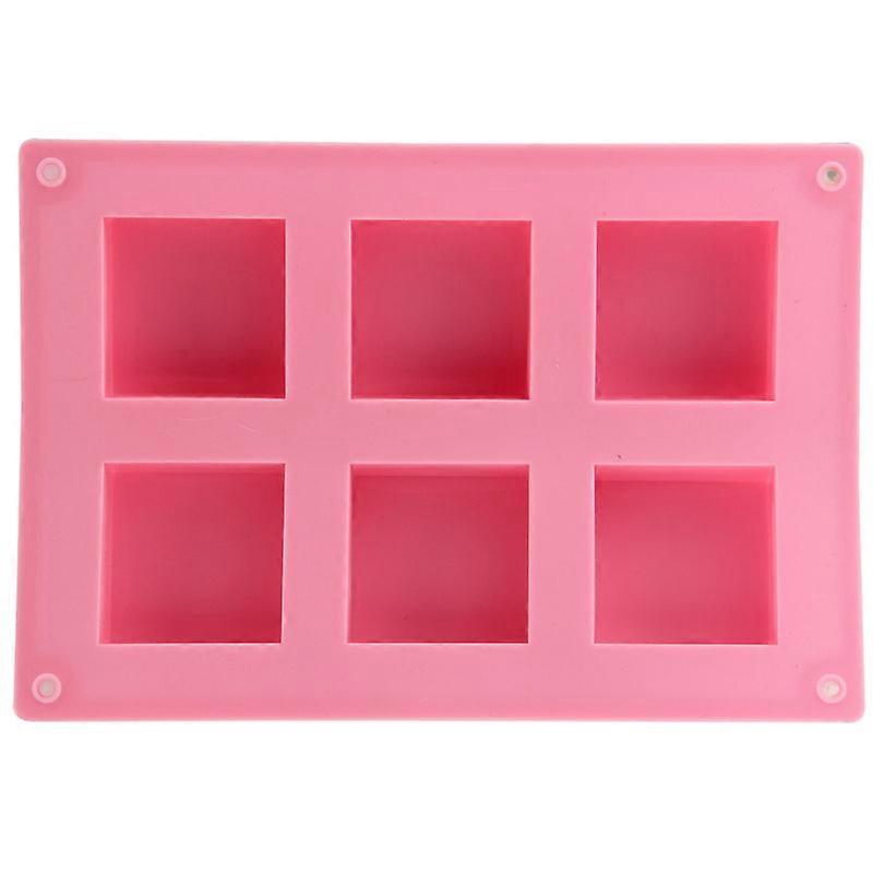 6 Holes Square Shape Silicone Material Cake Mold