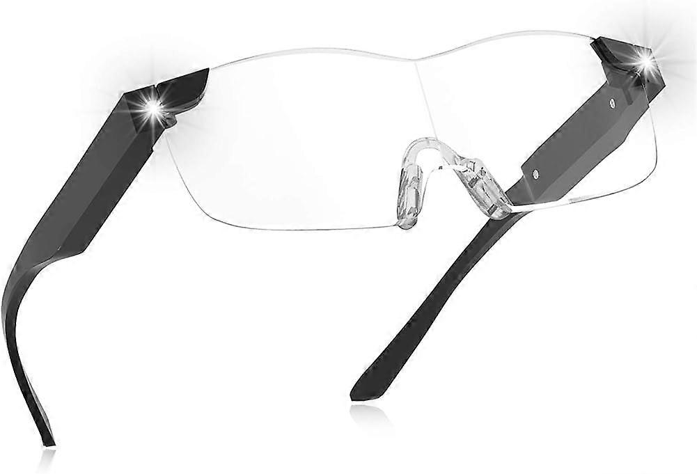 Magnifying Glasses with Light,160% Magnifying Lighted Eyeglasses,Rechargeable LED