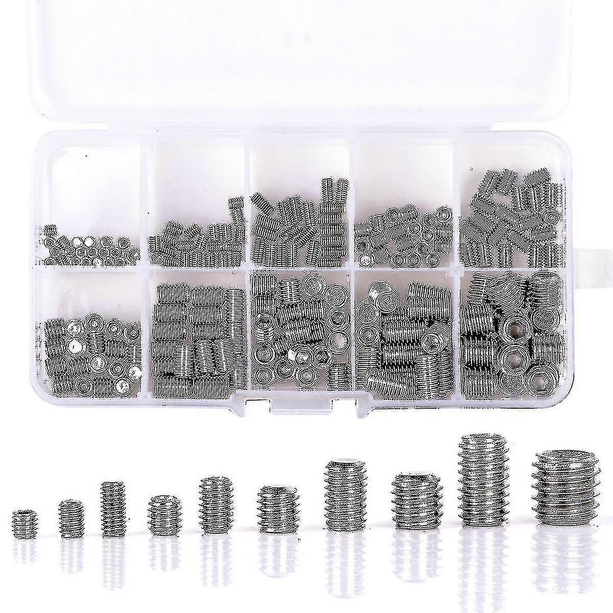 200pcs 304 Acier inoxydable Vis de Vis Hex Socket Vis Assortiment Set / / m5 / m6 / m8