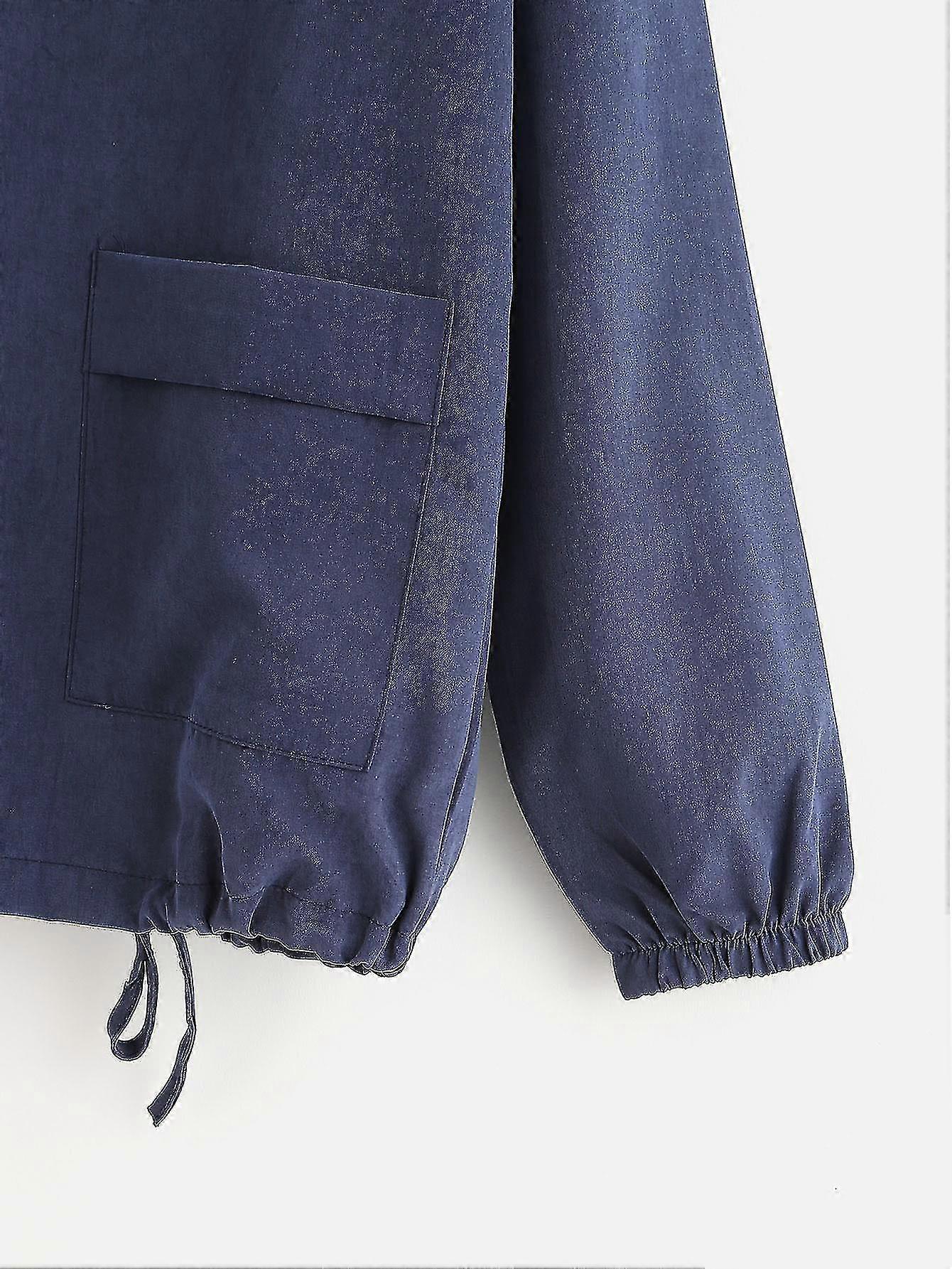 Dual Pocket Drawstring Hem Jacket