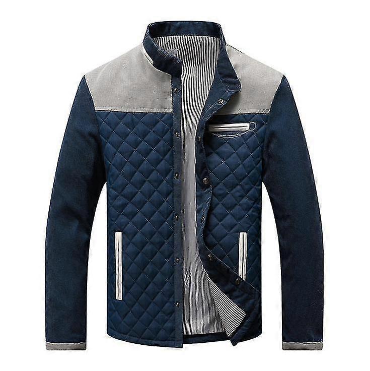 Men's Cotton Lightweight Jacket Loose Stand Collar Top Windproof Jacket