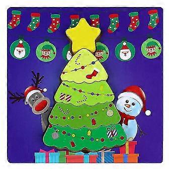 1 Conjunto Christmas Wood Puzzle Intelligence Toys Educational Jigsaw Toy For Kids