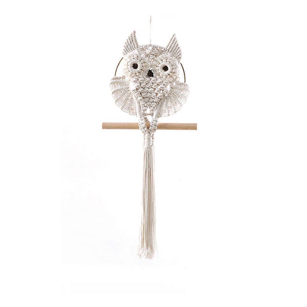 Hand-woven Wall Decor Owl Tapestry Boho Wall Hanging 25.6in