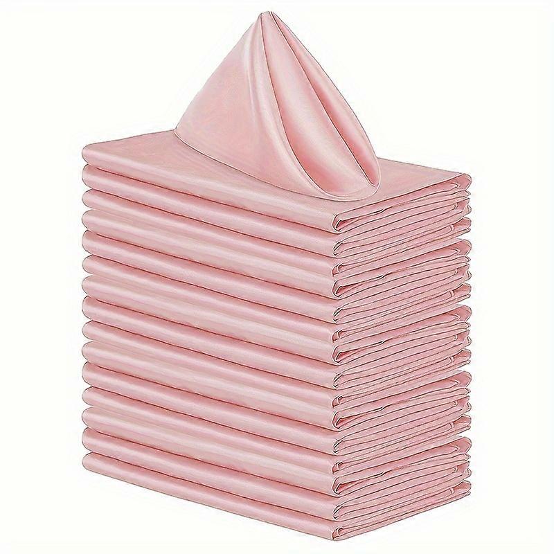 8pcs Rose Golden Napkins, Square Napkin, Solid Color Napkin Cloth, Soft Decorative Napkins For Western Restaurant And Hotel, Room Decor, Dining Table