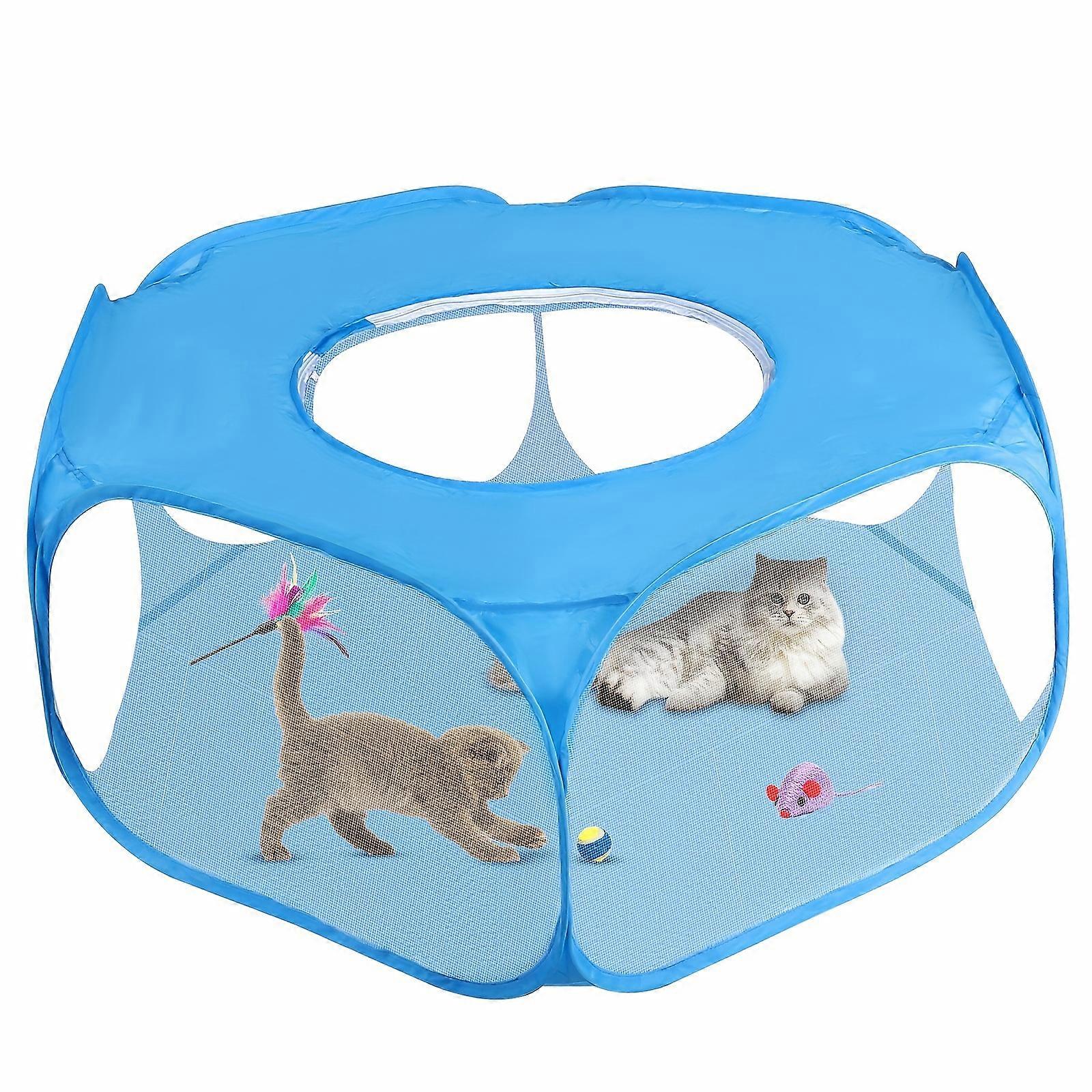 1pc Small Animal Playpen - Spacious Top Cover, Easy-Fold, Breathable, Portable - Perfect for Small Pets, Outdoor Use, and Sports Fencing