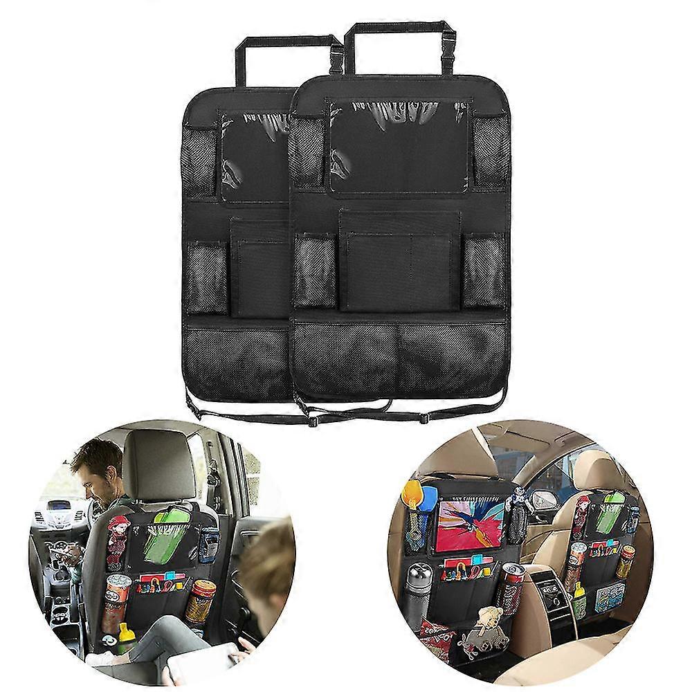 Car Backseat Organizer With Touch Screen Tablet Holder + 9 Storage